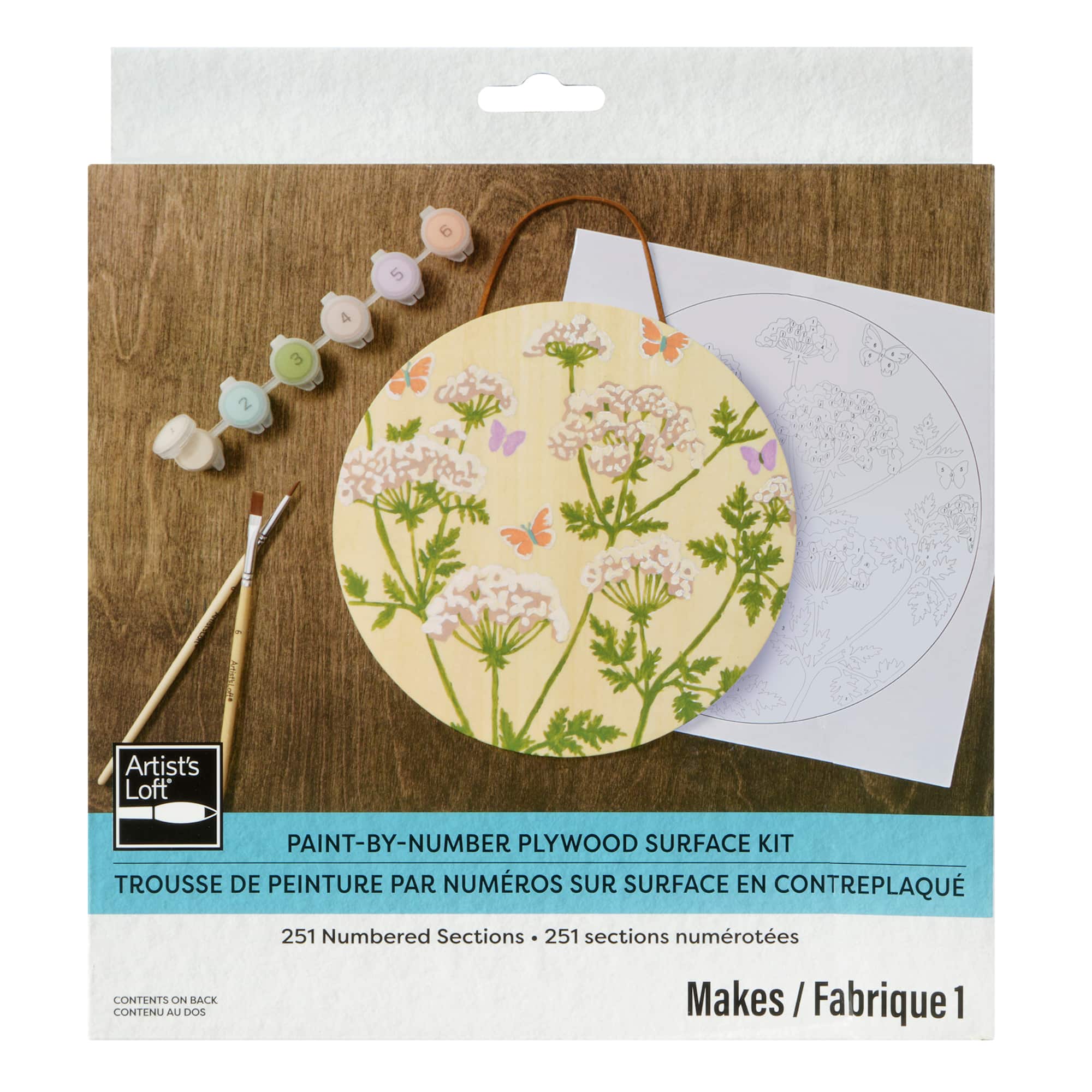 Wildflower Paint-by-Number Plywood Surface Kit by Artist's Loft®